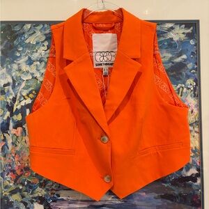 Something New Bright Orange Tailored Vest